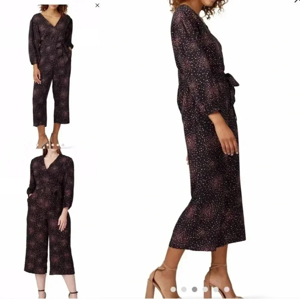 Kate Spade Disco Dots Cropped Wide L eg 70s Inspired Retro Jumpsuit(2)